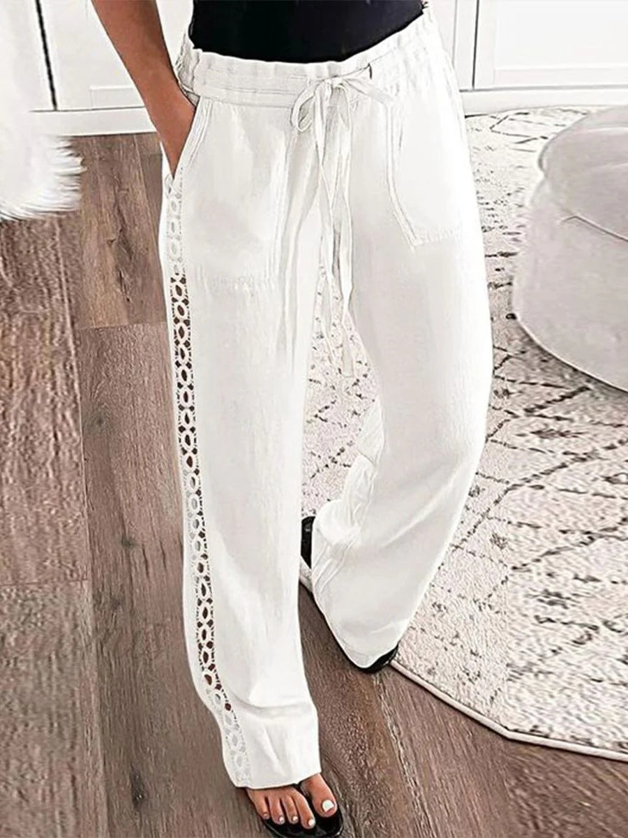 Simple Plain Side Pocket Pants