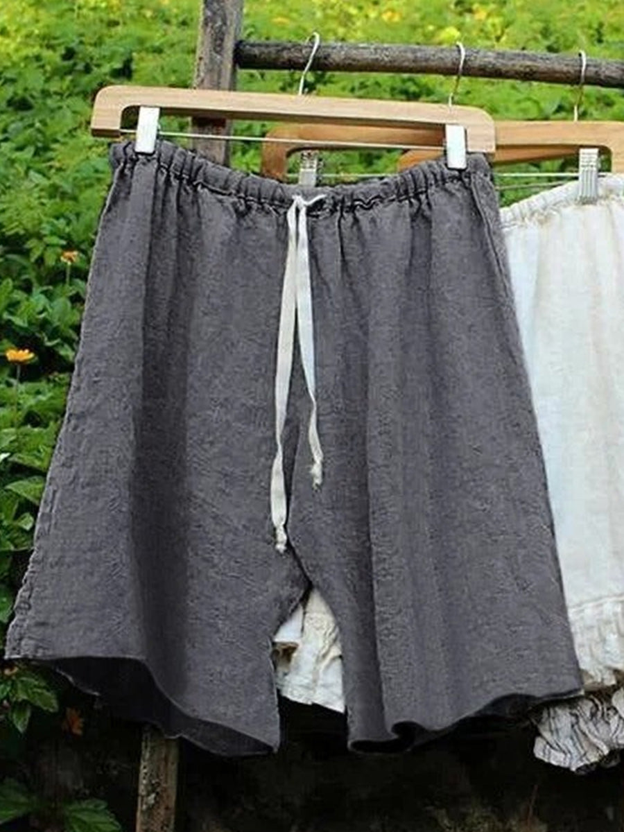 Women's Cotton Casual Drawstring Loose Summer Shorts