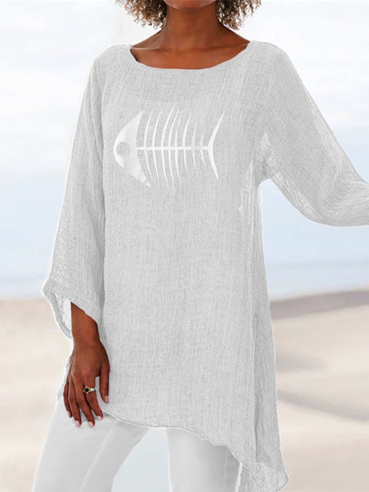 Casual Long Sleeve Cotton Crew Neck Shirts & Tops