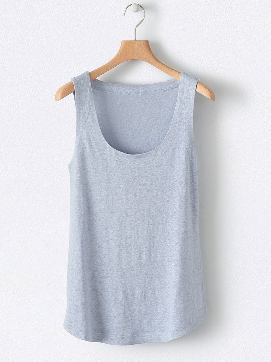 Solid Square Neck Casual Tank Tops