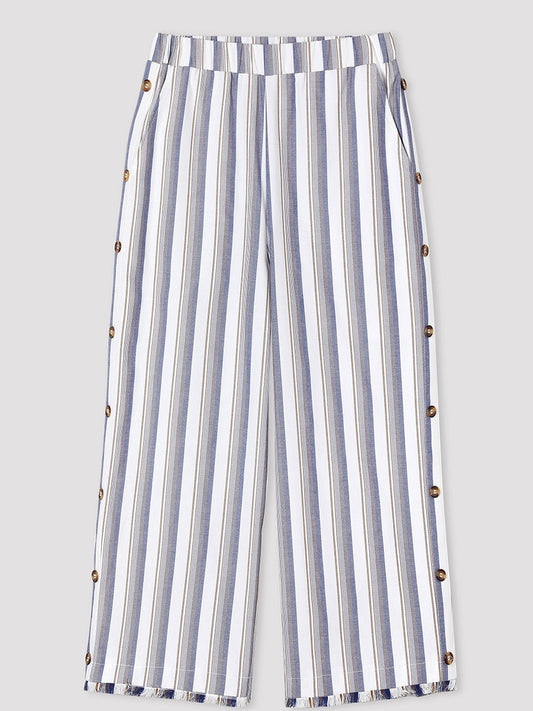 Stripe Casual Button Pants