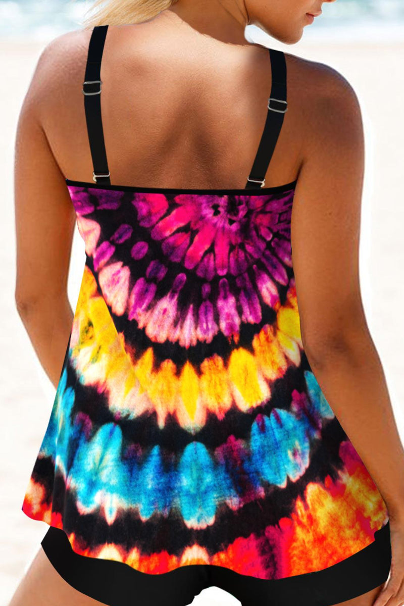 Metal Ring Multi Color Tankini Set