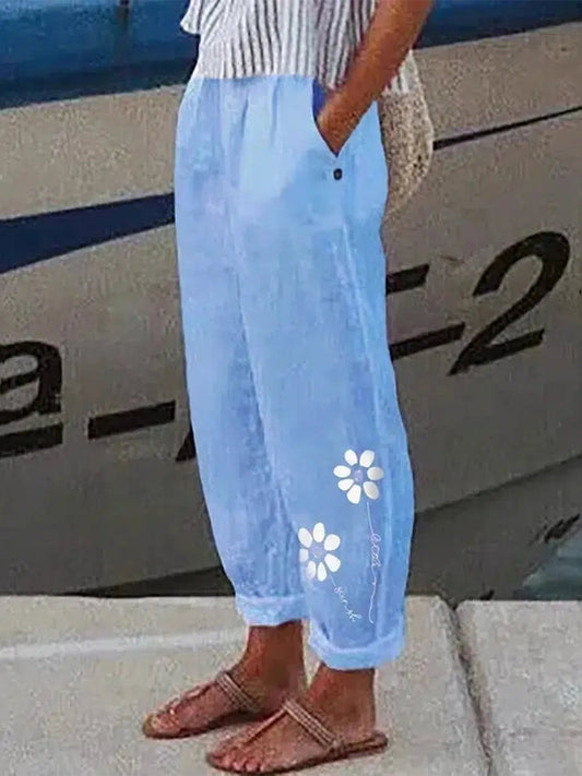 Unique Blue Side Pocket Pants