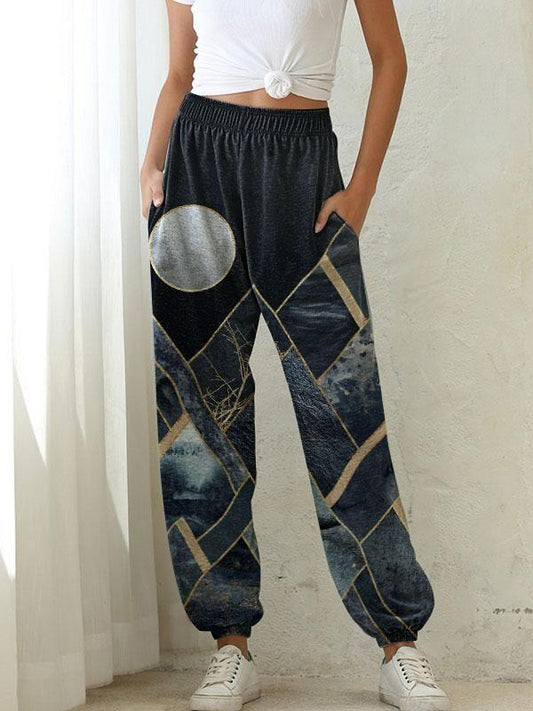 Women's Mountain Treetop Print Casual Pants