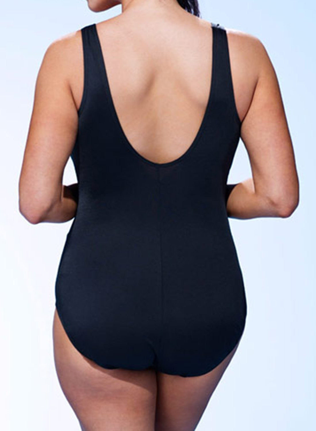 CHLORINE RESISTANT FAN TANK ONE PIECE SWIMSUIT