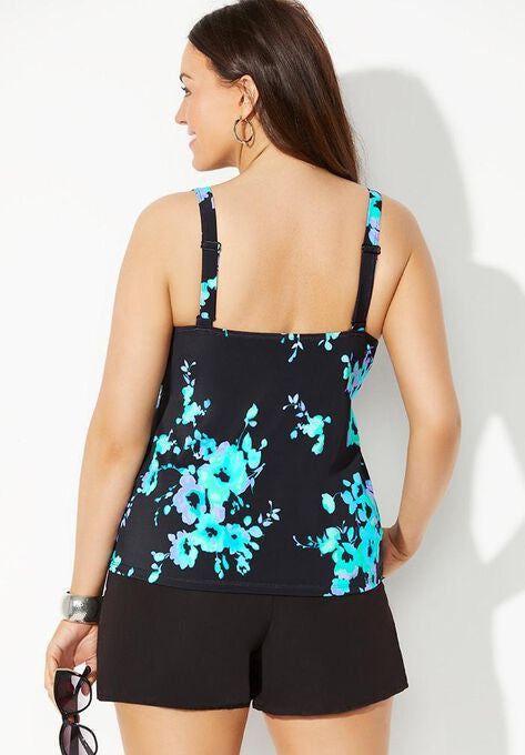 FLARED TANKINI SET WITH CARGO SHORT