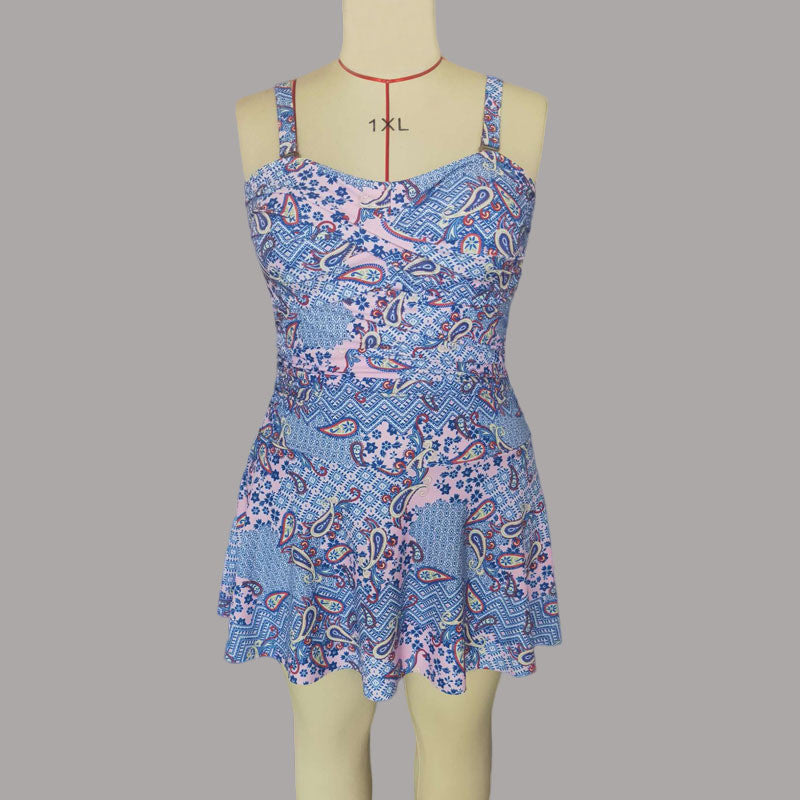 PAISLEY TWIST FRONT SWIMDRESS