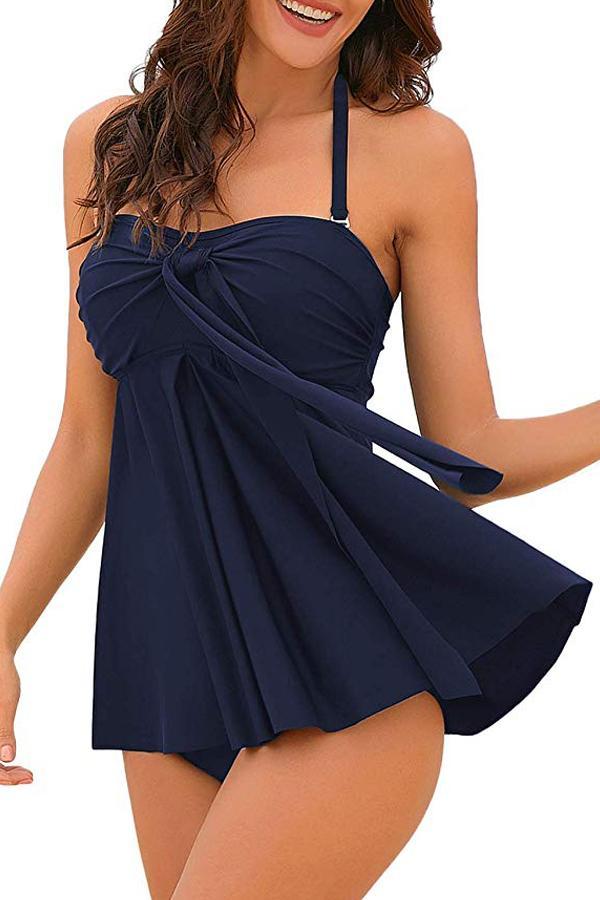 HALTER OR STRAPLESS BANDEAU TANKINI SET