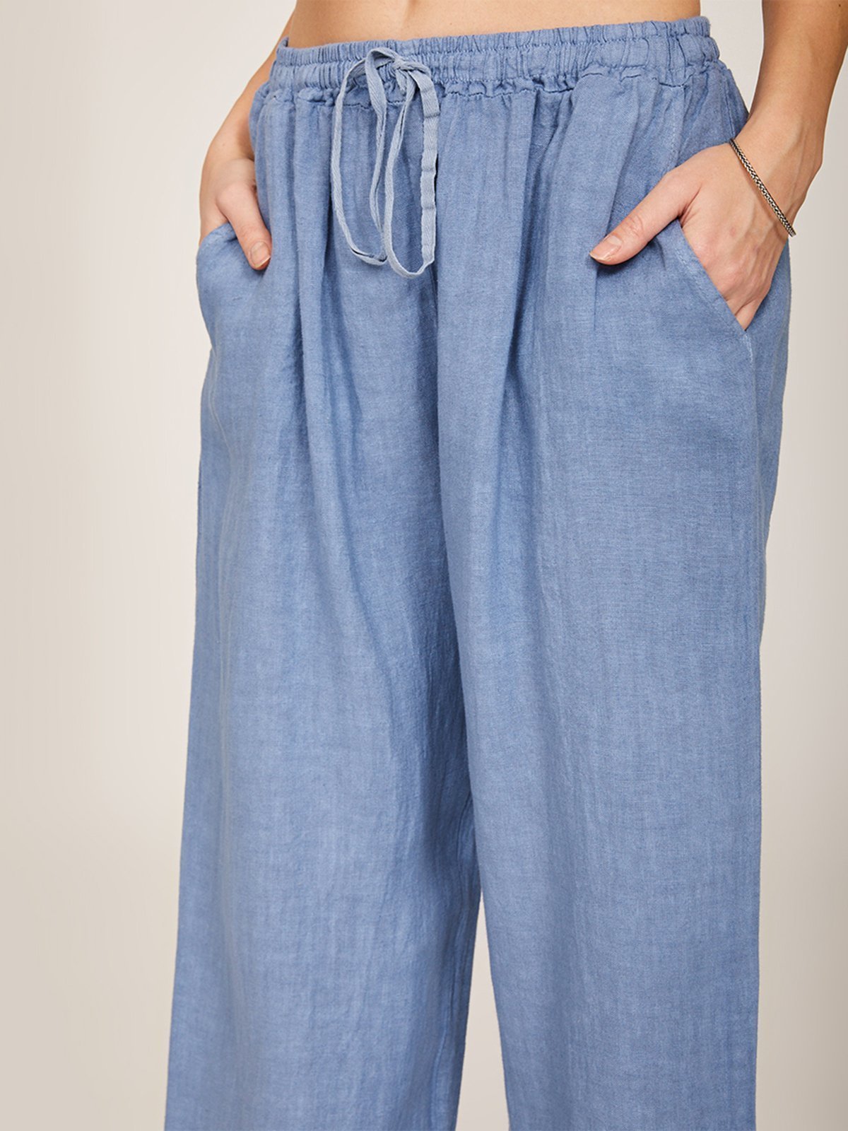 Women Solid Wide Leg Pants