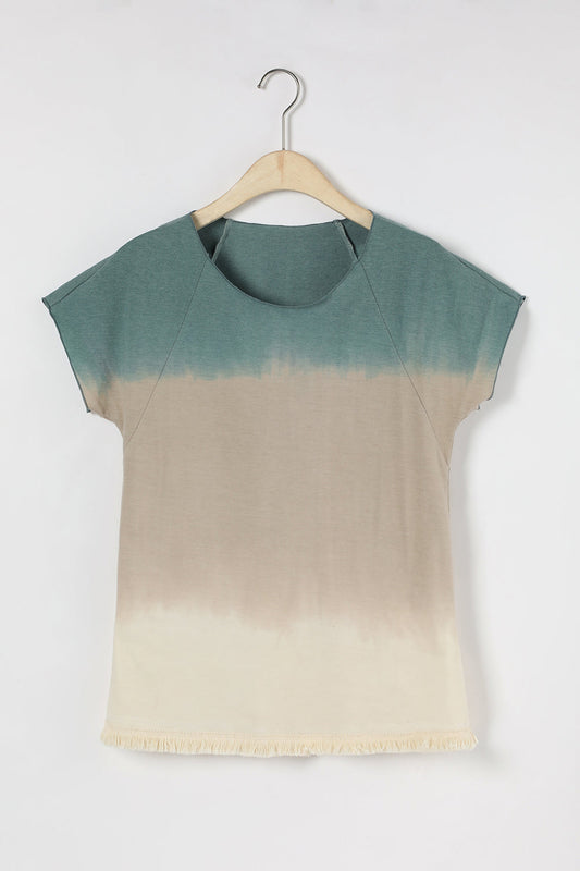 Ombre/tie-Dye Short Sleeve Casual Shirts & Tops