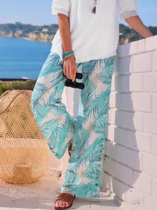 Oceo Printed Gauze Wide Leg Pants