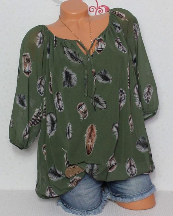 Vintage Long Sleeve Off Shoulder Casual Plus Size Blouse